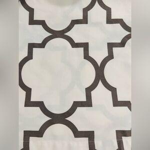 White  and Gray Geometric Shower Curtain 70” wide x 72” long